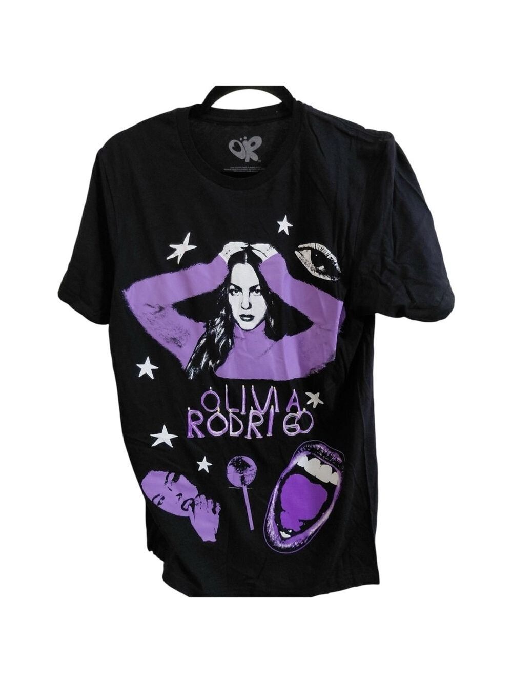 Olivia Rodrigo Black Purple Graphic Short Sleeve Tee Size S